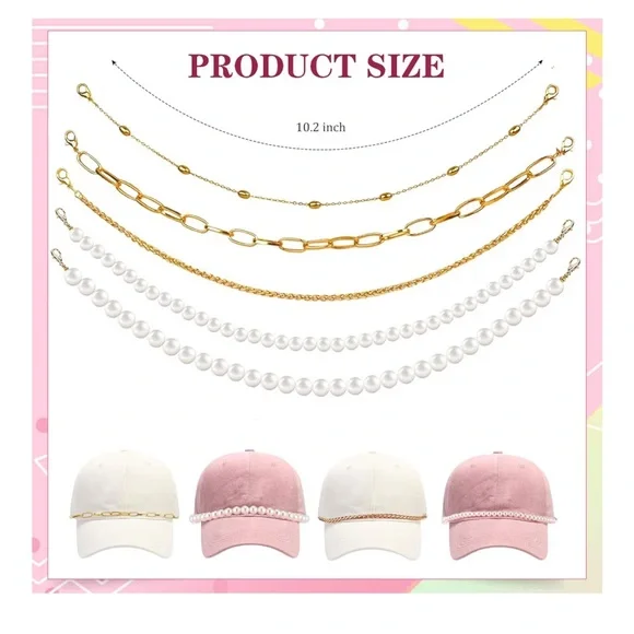 🆕 5 PCS Trucker Hat Chains, Trucker Hat Charms - Picture 3 of 7